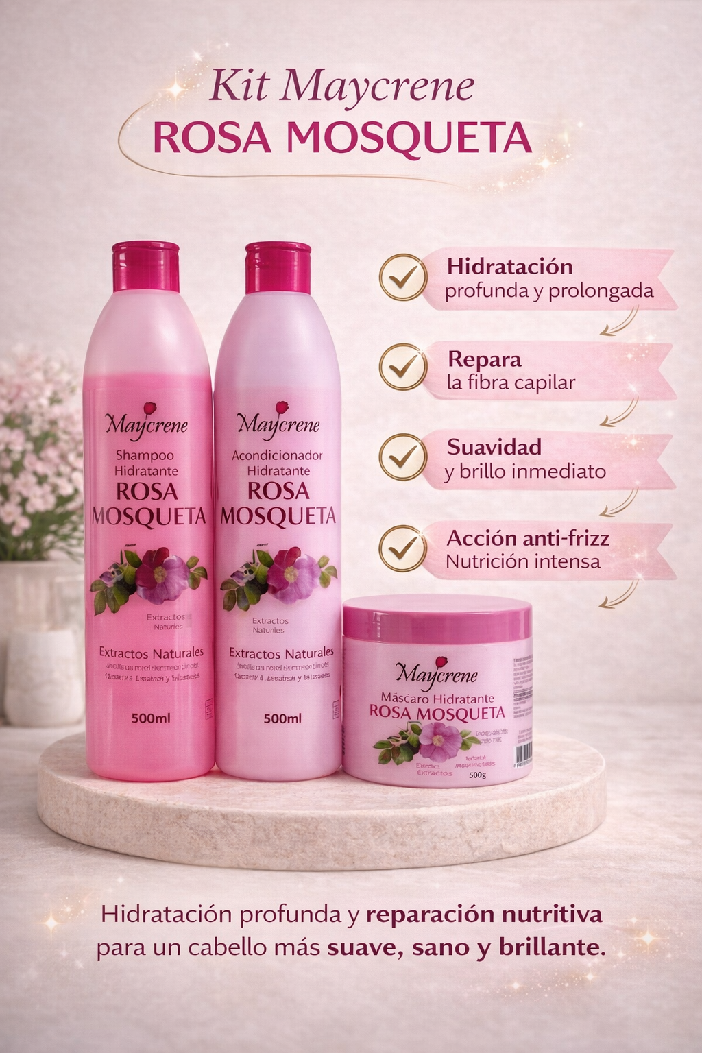 ✨ Kit Maycrene Rosa Mosqueta – Hidratación Profunda y Reparación Nutritiva ✨