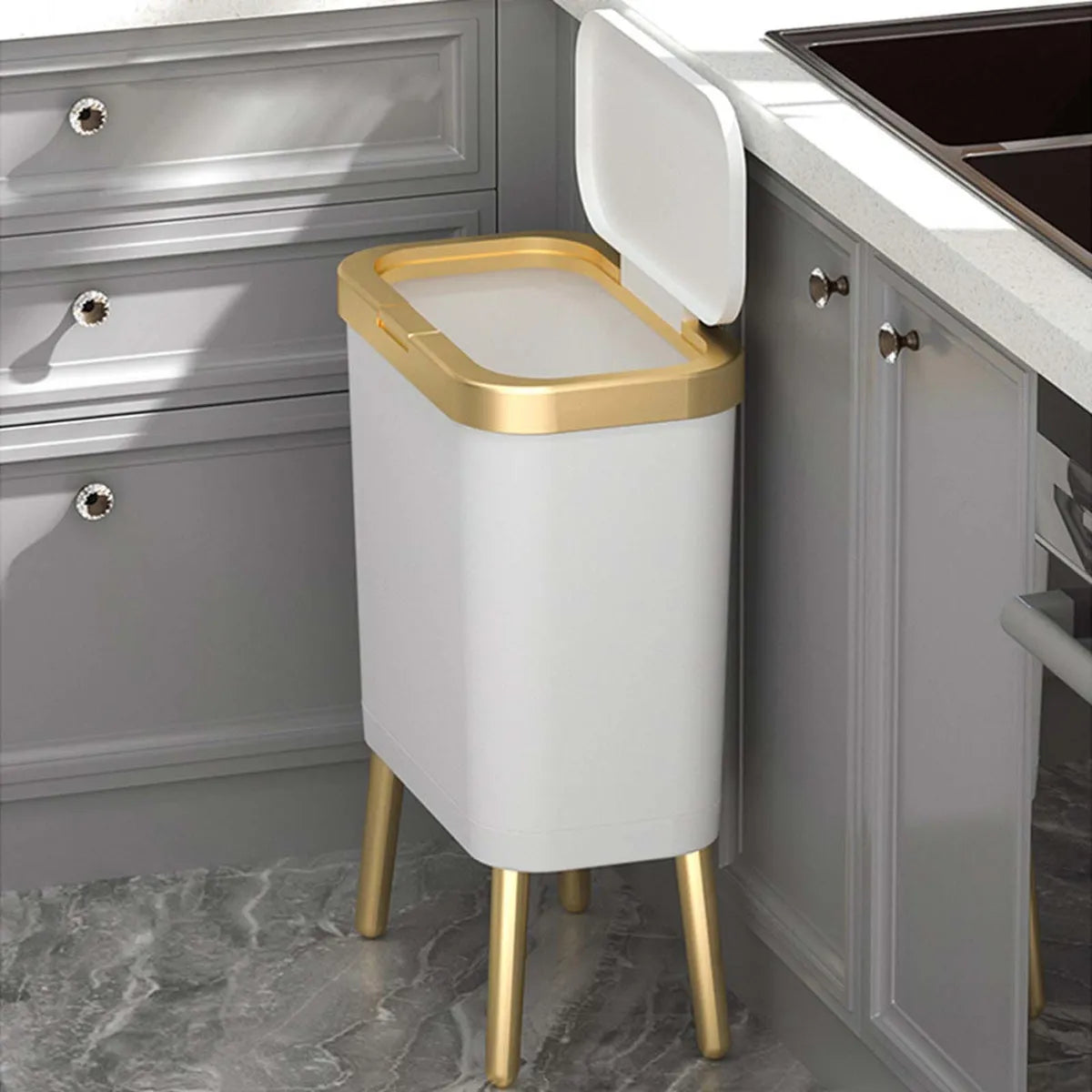 🗑 Cubo de Basura de Lujo con Tapa – Diseño Moderno y Elegante
